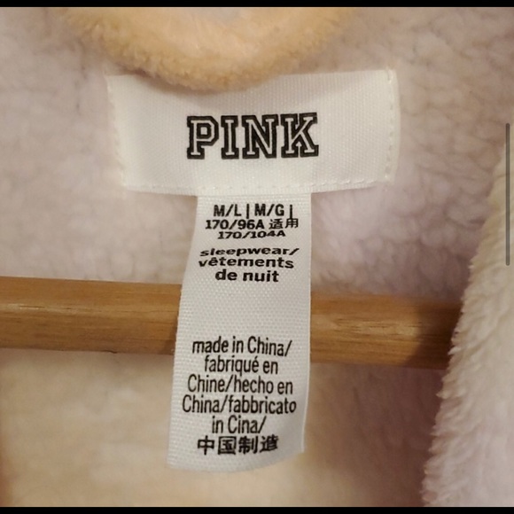 PINK Victoria's Secret Tie Dye Plush Robe Sz M/L - Picture 3 of 5